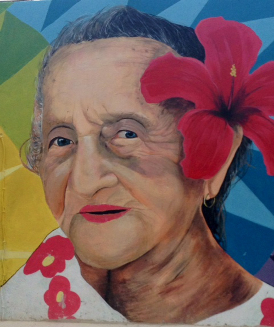 Colorful street art on Holbox Island, Mexico