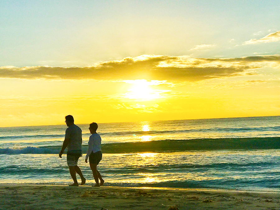 Beach Walk at Sunrise, Playa del Carmen