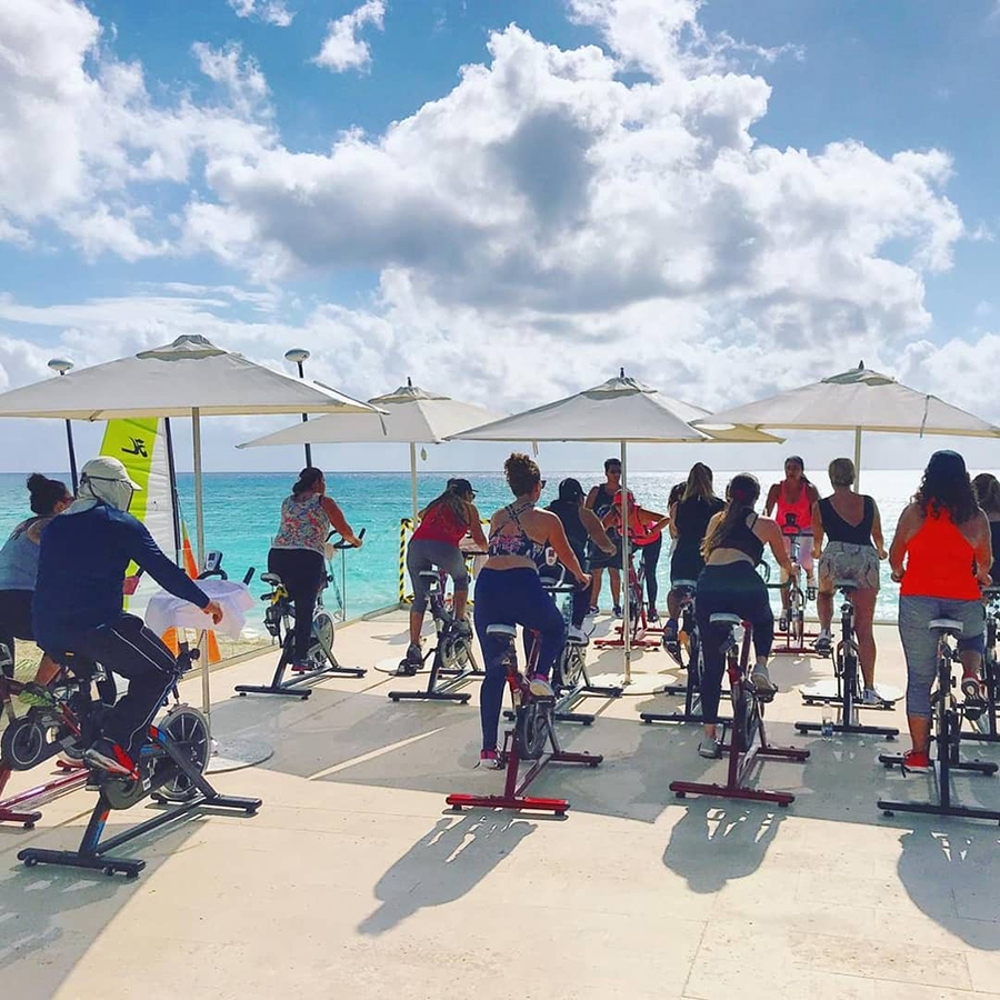 Mamitas Beach Club Spinning Class, Playa del Carmen