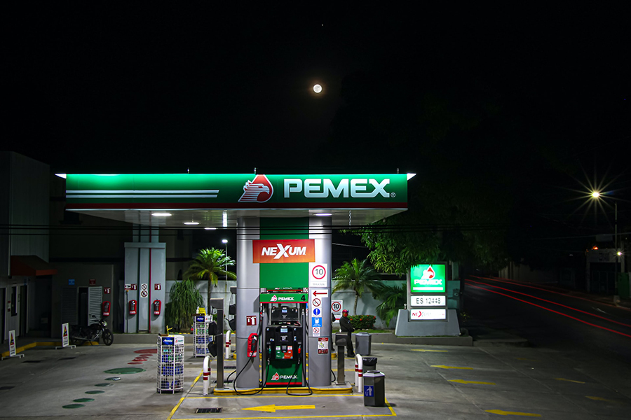 Pemex Gas Station In Mexico