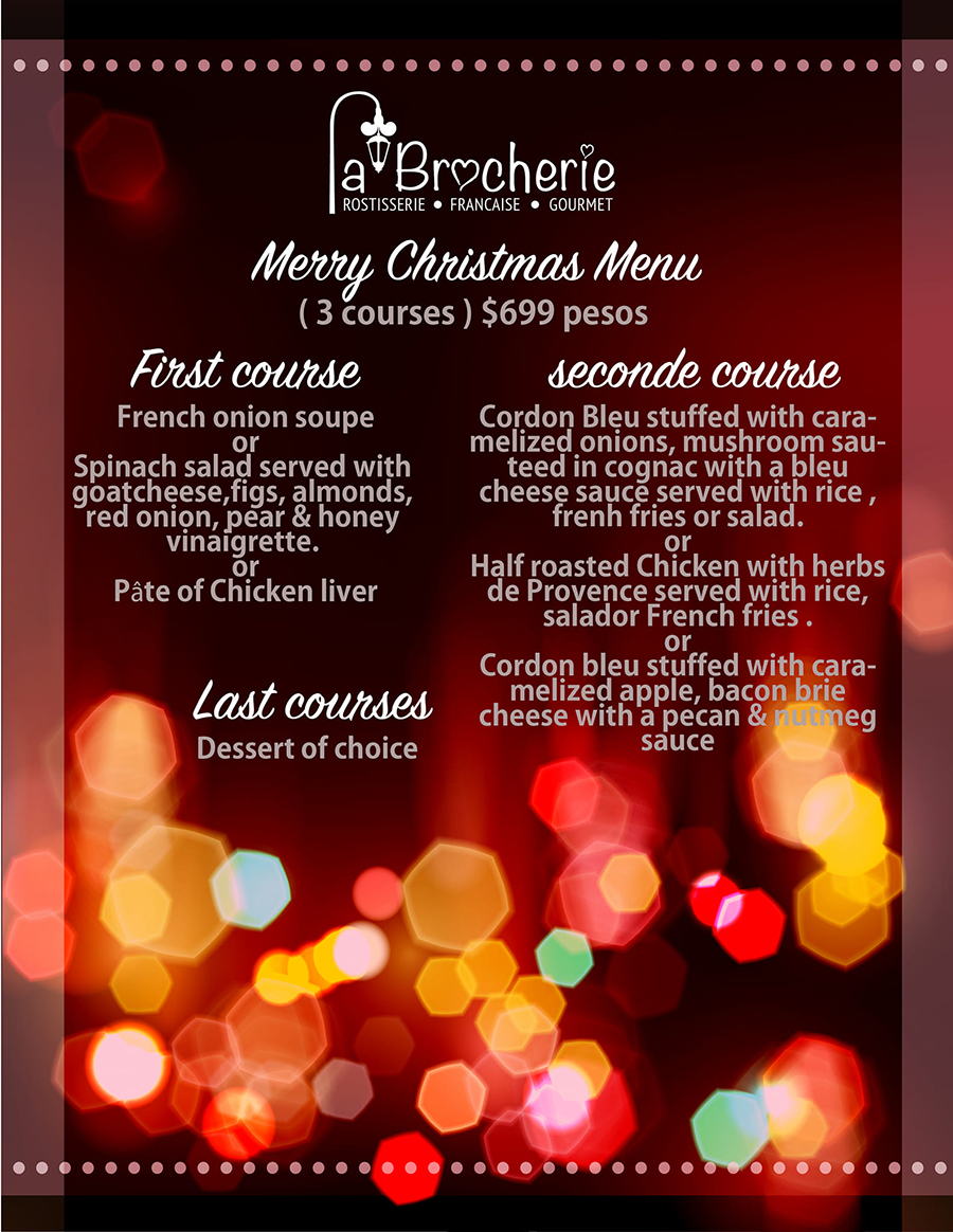 La Brocherie Patisserie Christmas Menu, Playa del Carmen