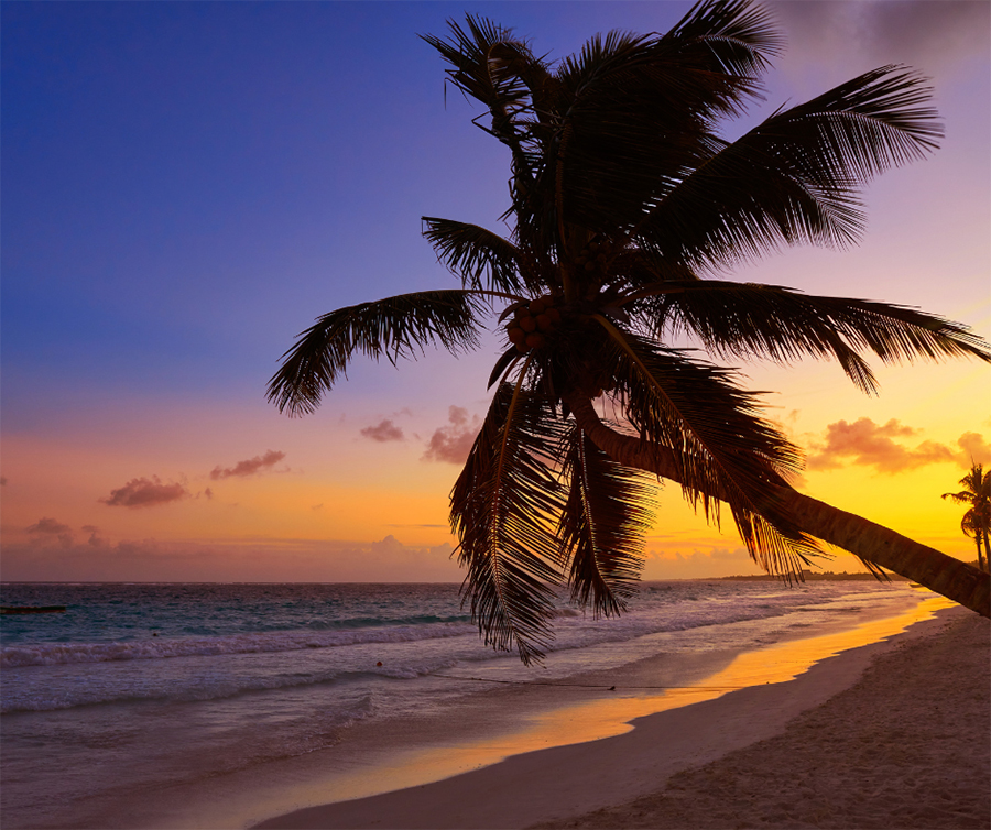 Beach sunset, Riviera Maya